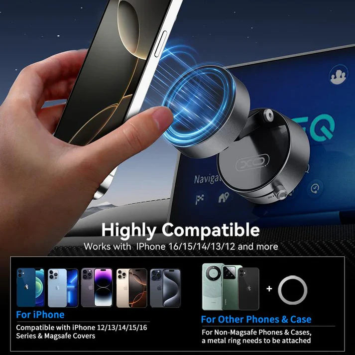 360° Vacuum suction Magnetic Phone Holder – Strong Grip for Car, Home, Kitchen & Anywhere you need.