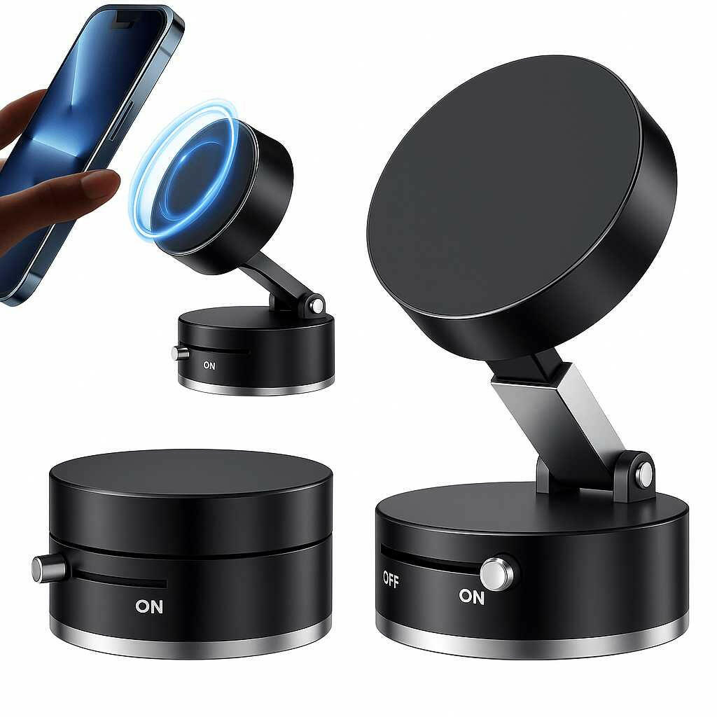 360° Vacuum suction Magnetic Phone Holder – Strong Grip for Car, Home, Kitchen & Anywhere you need.